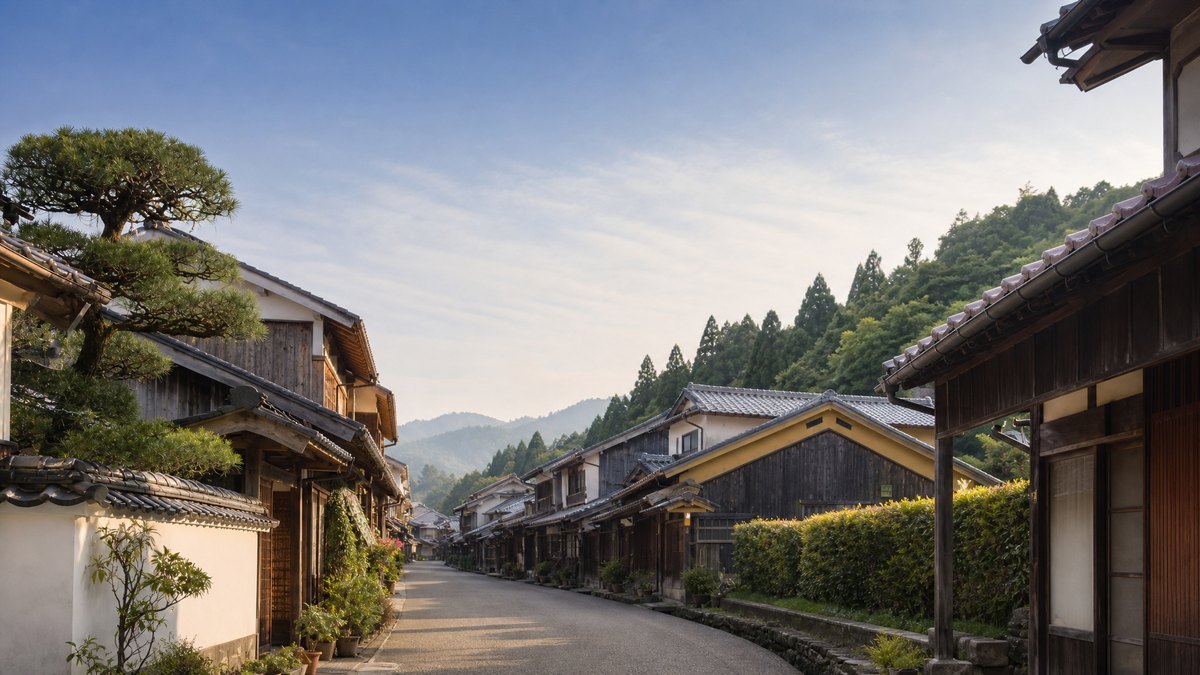 世界遺産・石見銀山の大森地区に残る江戸時代の町並み