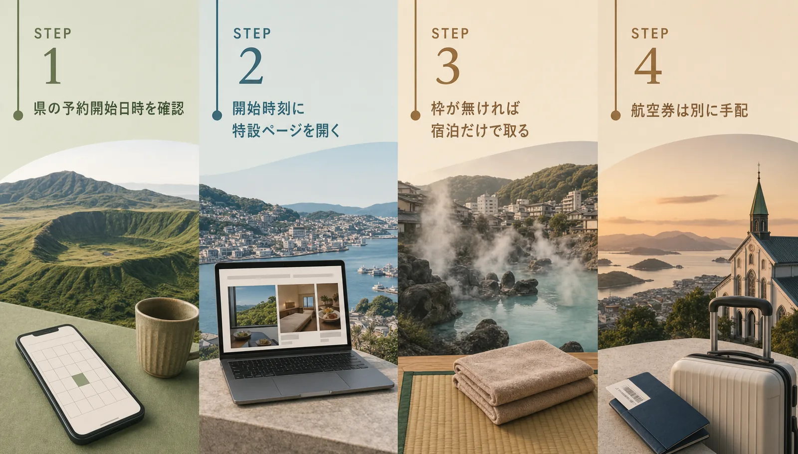 飛行機で行く場合の九州ふっこう応援割の取り方4ステップ
