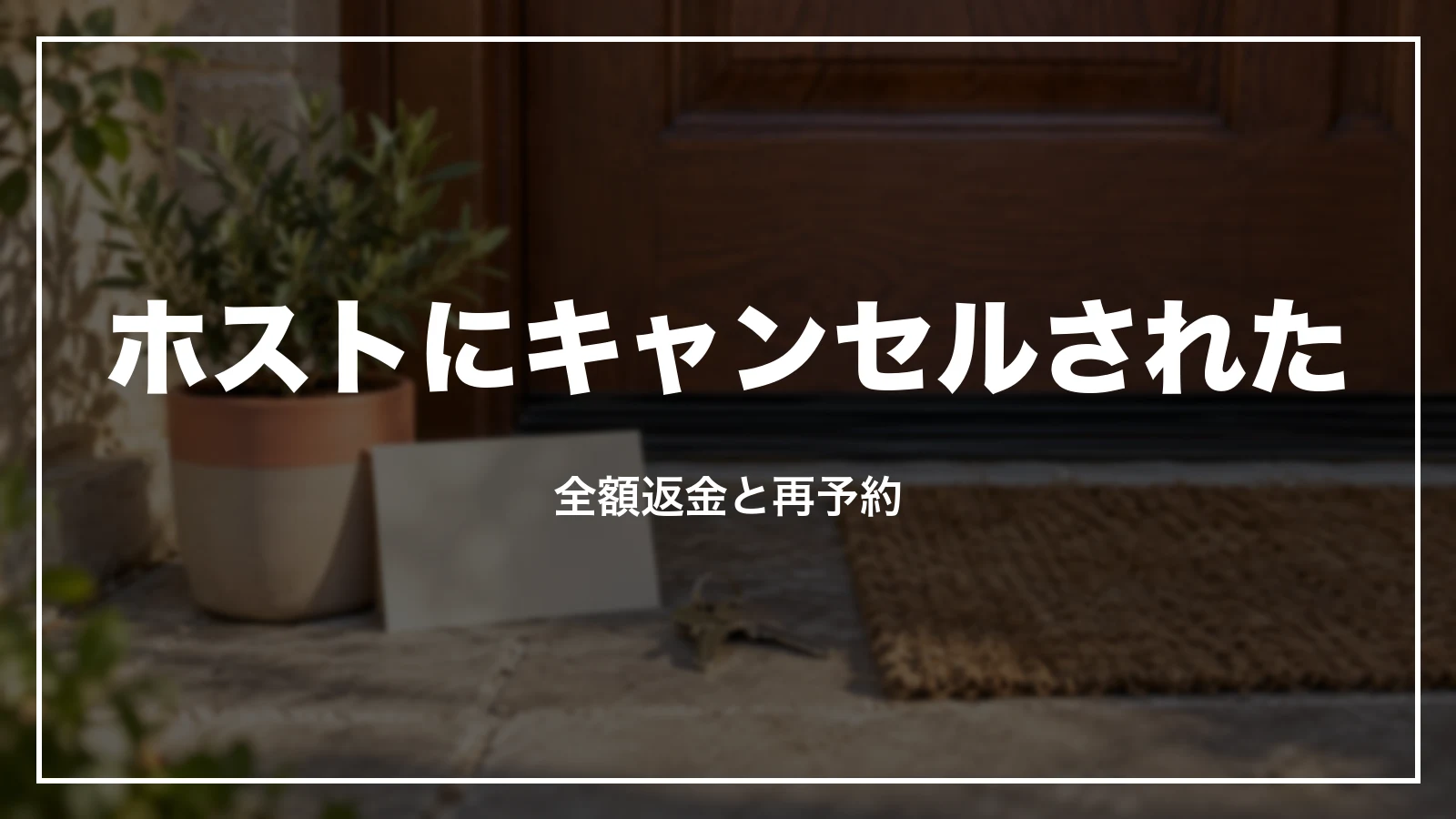 Airbnb でホストにキャンセルされた時。全額返金と再予約