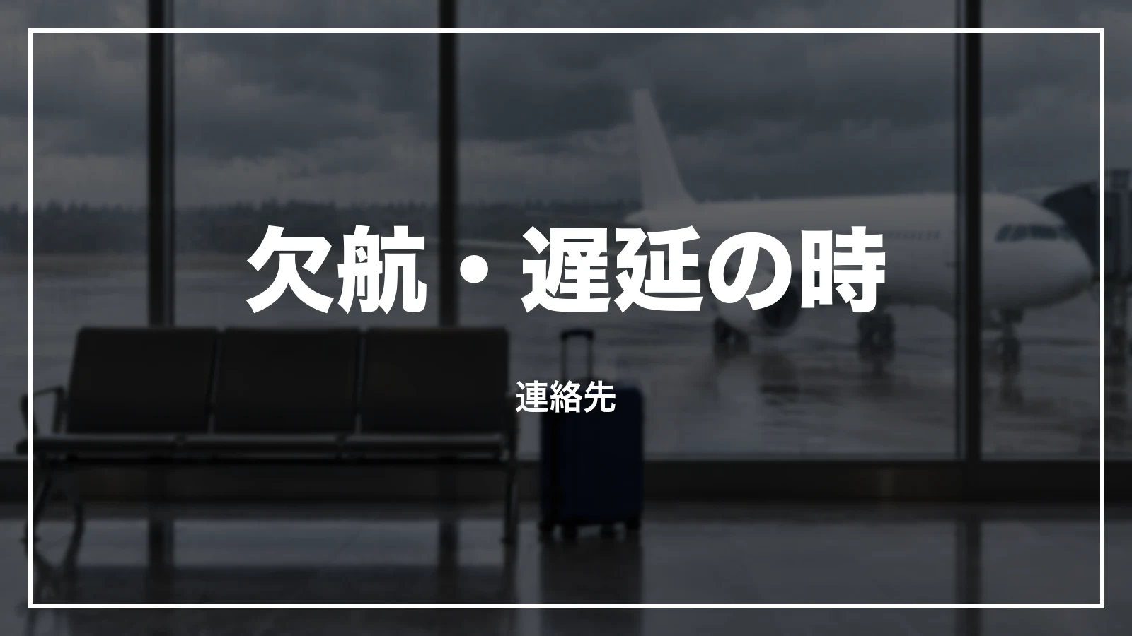 欠航・遅延・乗り遅れそうな時の連絡先