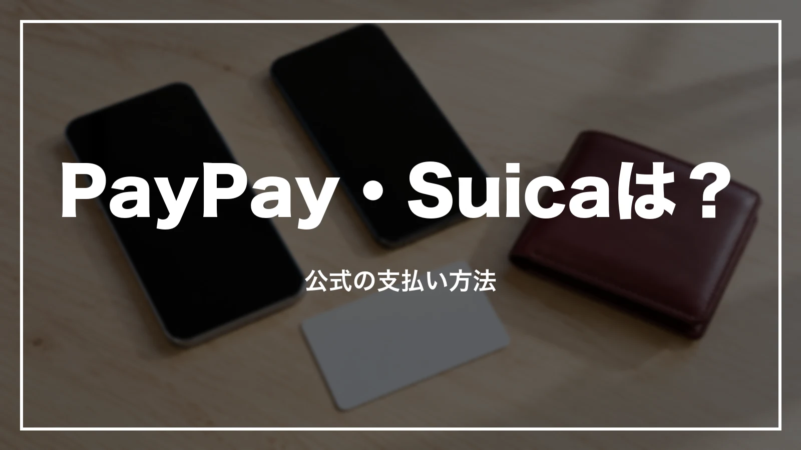 PayPay・Suicaは使えるか。公式の支払い方法