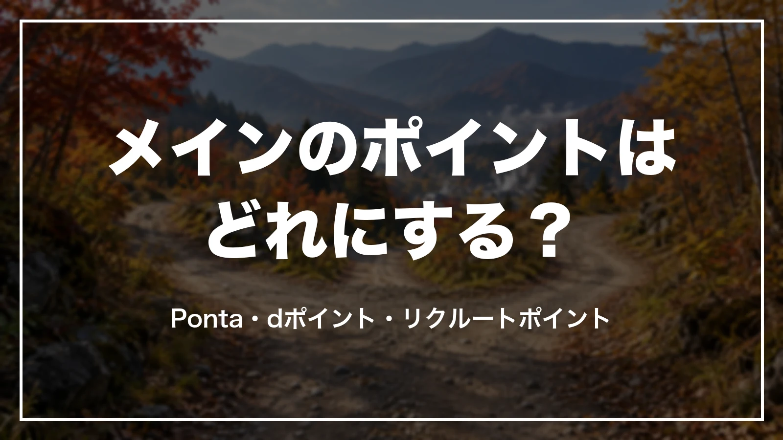 メインのポイントはPonta・dポイント・リクルートポイントから選ぶ