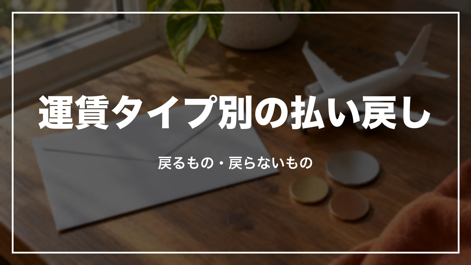 運賃タイプ別の払い戻し。戻るもの・戻らないもの