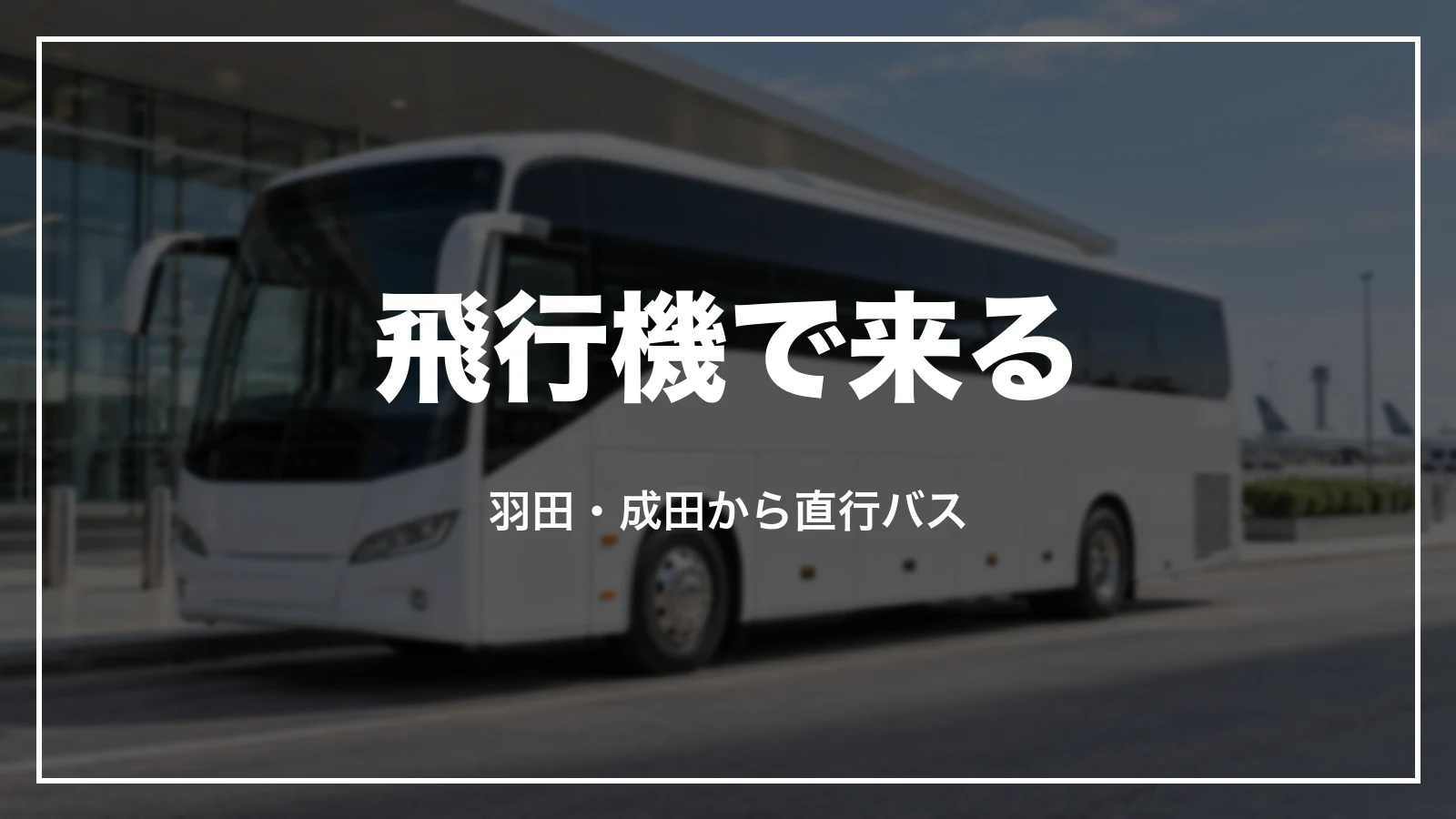 飛行機で来る。羽田・成田から直行バス