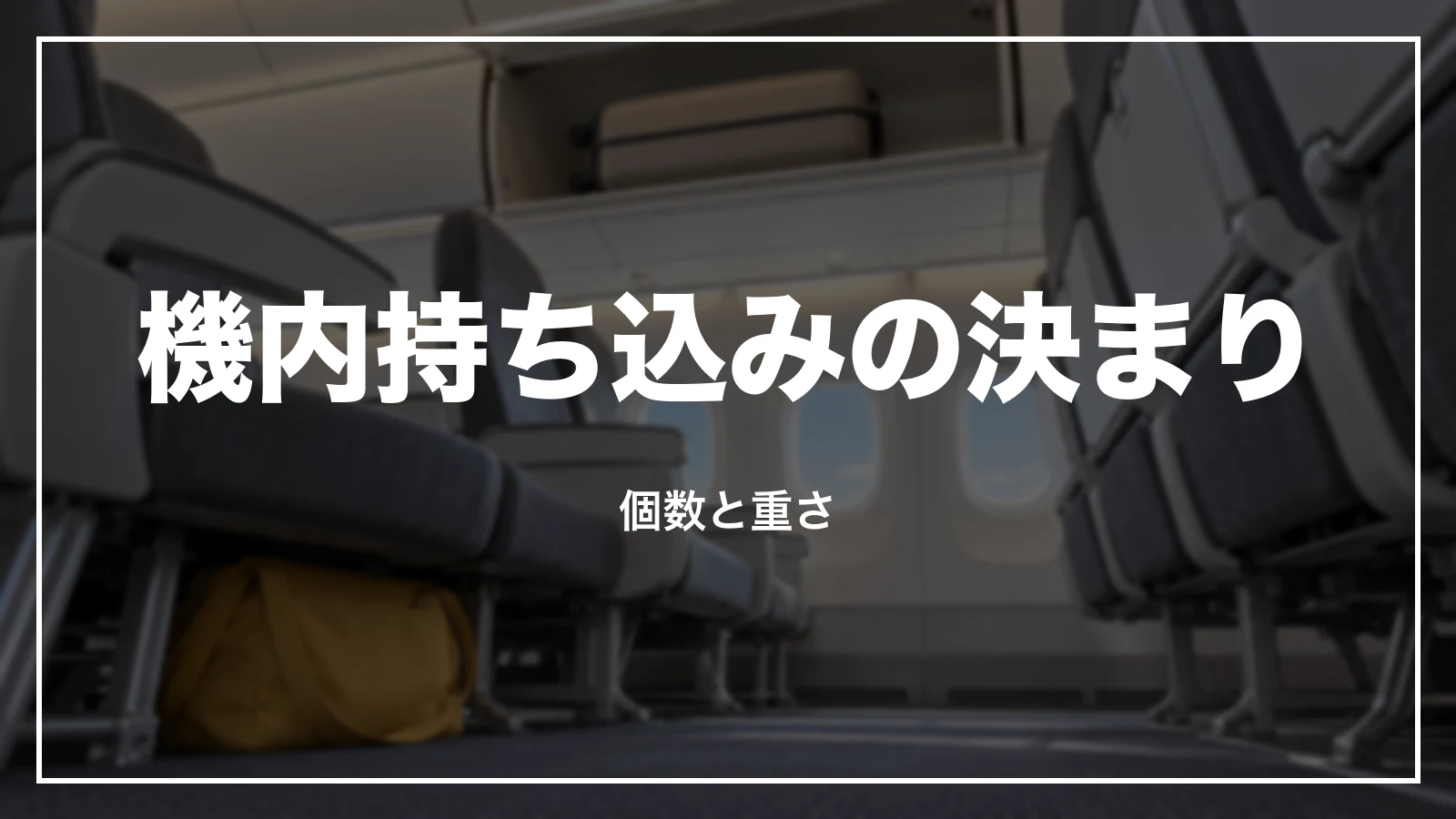 スカイマークの機内持ち込みの決まり。個数と重さ