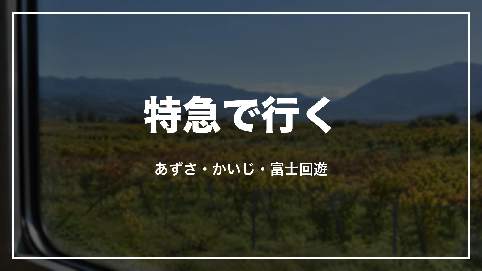 特急で行く。あずさ・かいじ・富士回遊